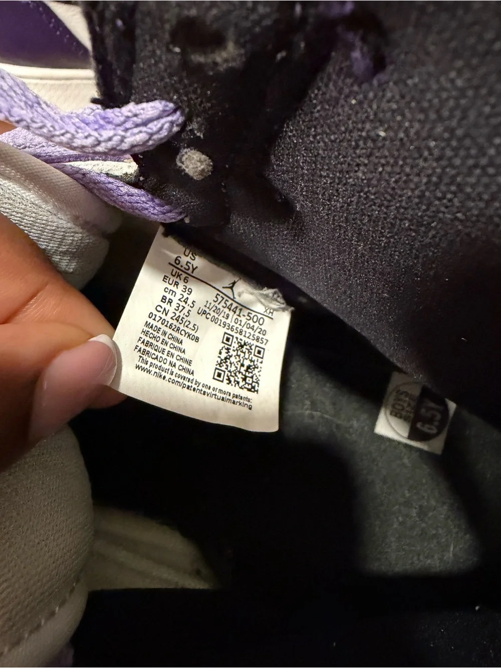 Jordan 1 retro Court Purple